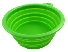 JIANGYUYAN Silicone Pet Expandable Collapsible Travel Bowl,Green (Intl)