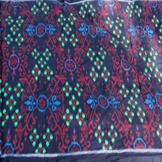 Kain Indonesia - Endek Bintang Lima A059 Wastra 200 x 103 cm - Hitam