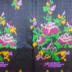 Kain Indonesia - Endek Mawar A034 Wastra 200 x 103 cm - Hitam