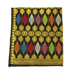 Kain Indonesia Songket Lombok A262_Wastra 200 x 103 cm Hitam Emas