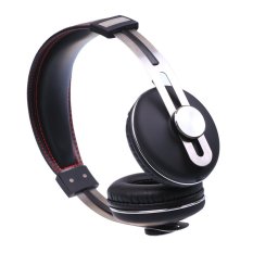 Kanen IP-2030 Headband Wired Headset Retro Stereo Headphones Music Earphone with Microphone (Black) - Intl