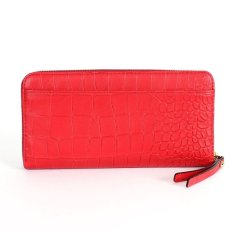Kate Spade Logan Court Neda Pillbox Red Embossed Leather Zip Around Wallet IFS000174313 (Intl)