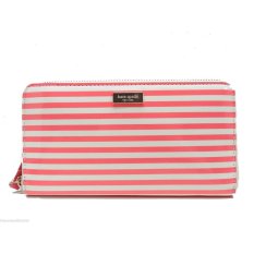 Kate Spade Ocean Drive Stripe Neda Hot Pink and Cream Wallet IYWR0Z3YQR6 (Intl)