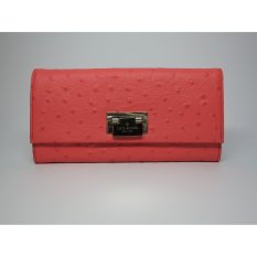 Kate Spade Windsor Square Cyndy Ostrich Leather Wallet Strawberry Daiquiri IFS000128159 (Intl)