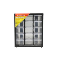 Kenmaster Rak Kotak Box Komponen Spare part Toolbox Tool Kit Tempat Kunci Organizer Drawer Susun 15 slot