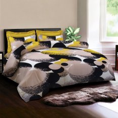 King Rabbit - Bed Cover & Set Seprei Sarung Bantal Motif Soliel - Kuning