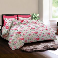 King Rabbit - Bed Cover & Set Seprei Sarung Bantal Motif Victoria - Pink