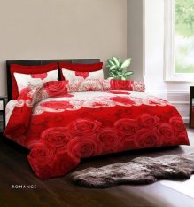 King Rabbit - Bed Cover Romance Merah - Double (230x230) dan Single (140x230)