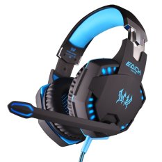 KOTION EACH G2100 Vibration Function Professional Gaming Headphone Games Headset with Mic Stereo Bass LED Light for PC Gamer (Blue) (Intl)