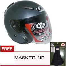 KYT Galaxy Slide Solid - Abu Abu + Gratis Masker NP