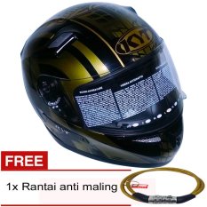 KYT K2 Rider World GP Ready (Hitam Emas) +Gratis Rantai Anti Maling