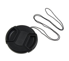 landor Universal 62mm Lens Cover Snap On Lens Cap With Cable for SLR Cameras (Black) - Intl