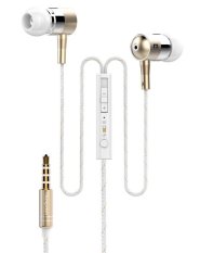 Langsdom 3.5MM Plug Weave Subwoofer Earphone with Microphone (Gold) (Intl)