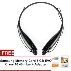 LG Tone HBS 730 - Headset Bluetooth Stereo - Hitam + Gratis Samsung Memory Card 8 GB + Adapter