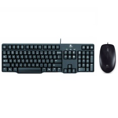 Logitech Keyboard K100 PS/2 + Mouse B100 USB - Hitam