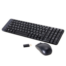 Logitech Wireless Keyboard Mouse MK 220 - Hitam