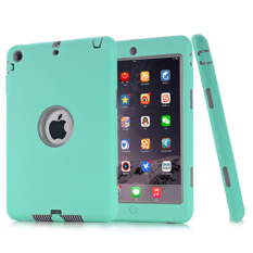 Luxury Fashion Robot Shockproof Silicone Back Protective Heavy Duty Hard Case cover shell for Apple iPad Mini 4(Light blue)