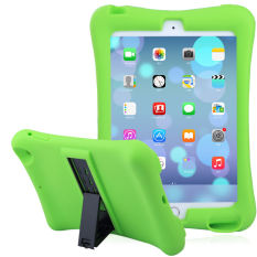 Luxury Silicone Kids Shockproof Cover Rubber Armor Back Cover Heavy Duty Shockproof Protective Hard Case For Apple iPad mini 1(Green)