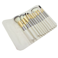 Make-Up for You 12Pcs Cosmetic Makeup Tool Powder Blush Eyelash Concealer Lip Brush Set with a Bag Silver (Intl)