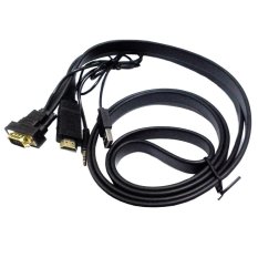 Mediatech Kabel HDMI to VGA+Audio Flat 1.8m - Hitam