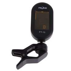 MEGA Fzone LCD Chromatic Clip On Tuner for Acoustic Guitar Bass Violin Ukulele (Black) (Intl)