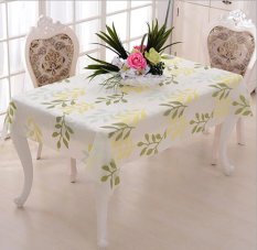 Mega Home - Taplak Meja Anti Air Motif Green leaves bahan PEVA