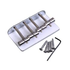 MEGA Vintage Type Chrome Jazz 4 Strings Heavy Duty Electric Bass Bridge (Silver) (Intl)