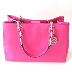 Michael Kors Cynthia Medium Leather Satchel - Raspberry
