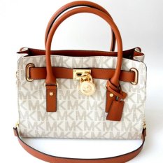Michael Kors Hamilton East West Medium Satchel - Signature Vanilla