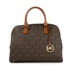 Michael Kors Jet Set Signature Travel Leather Satchel Bag - Brown IFS000139468 (Intl)