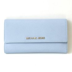 Michael Kors Jet Set Travel Checkbook Wallet (Pale Blue)