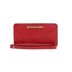 Michael Kors Jet Set Travel Scarlet Red Patent Leather Slim Tech Wristlet IFS000127598 (Intl)
