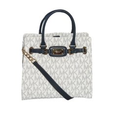 Michael Kors Large PVC NorthSouth Signature Hamilton - Navy and White I24RZ466VNW (Intl)