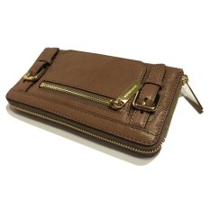 Michael Kors Mcgraw Za Continental Dark Dune Leather Clutch Wallet IFS000201948 (Intl)