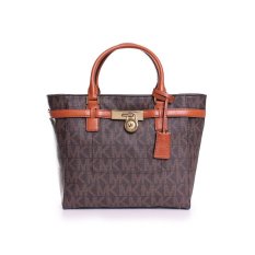 Michael Kors Monogram Hamilton Large Tz Tote In Brown Mk Signature IFS000127866 (Intl)