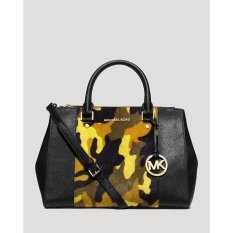 Michael Kors Sutton Haircalf Satchel In Camo Acid Lemon IFS000127520 (Intl)