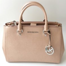 Michael Kors Sutton Medium Saffiano Leather Satchel - Metallic Ballet