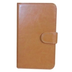 Microsoft / Nokia Lumia 520 Case Book Cover Casing - Coklat Muda