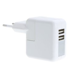 Mini 2 PortsUSB Universal Power Adapter Wall/Travel Charger for iPhone iPad Smart Phone Tablet 5V 2.1A EU Plug (White)