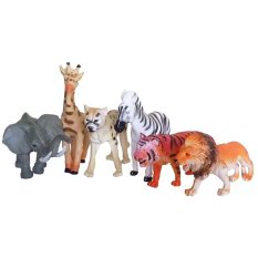 MOMO Mainan Wild Animal Kantong 6 Pcs - Mainan Hewan Karet