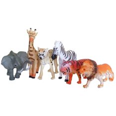 MOMO Toys Mainan Wild Animal Kantong 6 Pcs - Mainan Hewan Karet