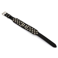 New Adjustable 2x20inch PU Rivet Studded Dog Collars For Breeds XS (Black) - Intl