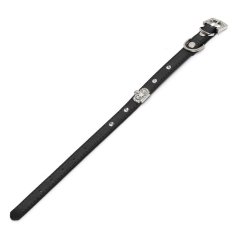New Puppy Diamond Crystal Crown Bling Pet Dog Cat Collars PU Adjustable Size XS (Black) - Intl