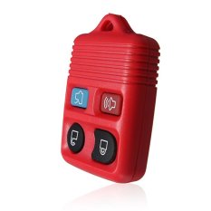 New Rubber Pad 4 Button Remote Key Shell Fob Case Red Color Replacement For Ford