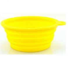 New Style Pet Dog portable bowl Silicone Collapsible Feeding Water Feeder Travel Bowl Dish,yellow (Intl)