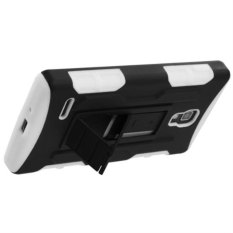niceEshop PC Silicone Armor Rugged Hybrid Case with Dual Kickstand for LG Optimus L9 P769 (Black/ White) (Intl)