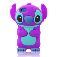 niceEshop Silicone Rubber Lilo and Stitch with Movable Ears Soft Case for Apple iPod Touch 5 (Purple) (Intl)