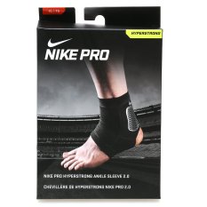 Nike Pro Hyperstrong Ankle Sleeve 2.0 - Hitam-Metallic Silver-Putih