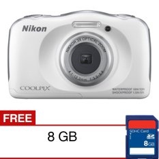 Nikon Coolpix S33 - 13.2MP - 3x Optical Zoom - Putih - Gratis Memory 8GB