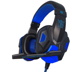 Noise Cancelling Over-Ear Headphone with Mic for Computer Game (Blue) - Intl